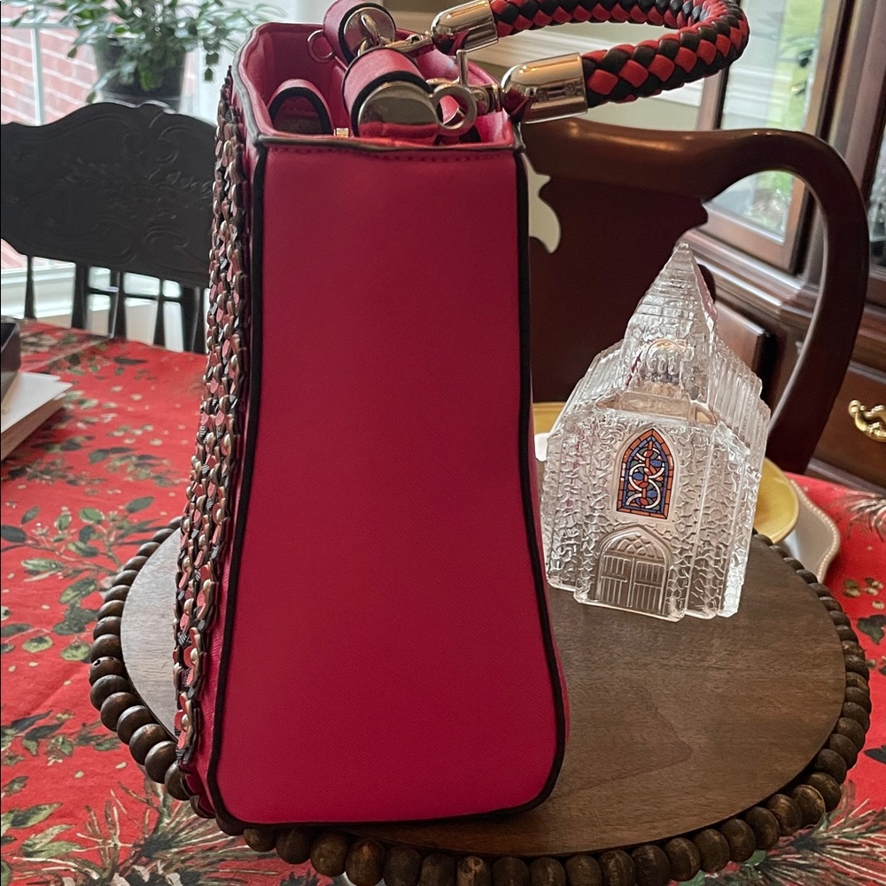 Catherine Malandrino Pink Floral Appliqué Shoulder Bag - Picture 8 of 12